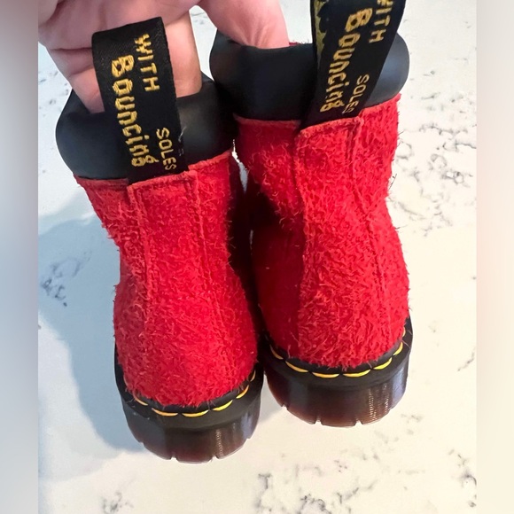 Dr.Martens  Men’s 939 Ben Suede Red Padded Collar Lace Up Boots New - Picture 9 of 16